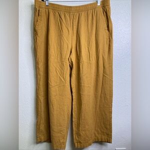 Old Navy Linen Blend Wide Leg Pants XL Mustard Coastal Lounge Resort Boho